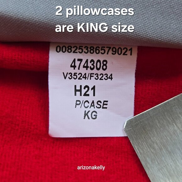 Land's End 5oz Flannel King Sheet Set RED - Picture 9 of 9